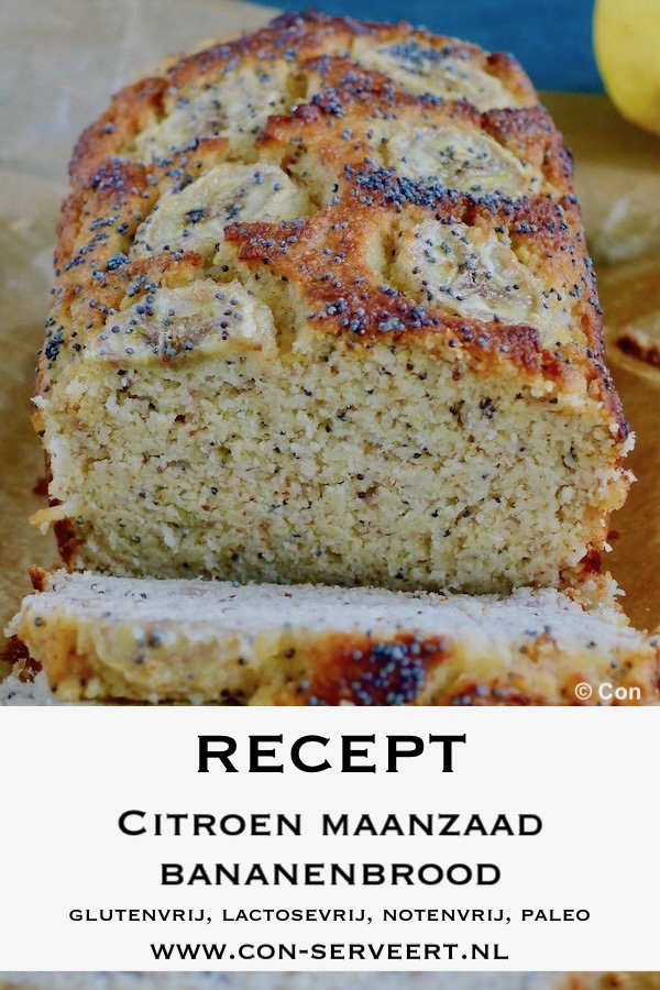 Koolhydraatarm paleo citroen maanzaad bananenbrood recept - koolhydraatbewust genieten begint bij Con-serveert.nl